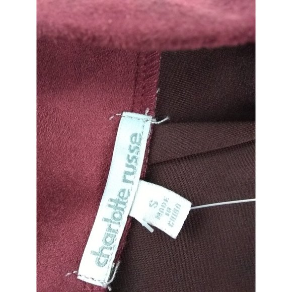 NWT Charlotte Russe Wine tone velvet Skort size small - Picture 14 of 17